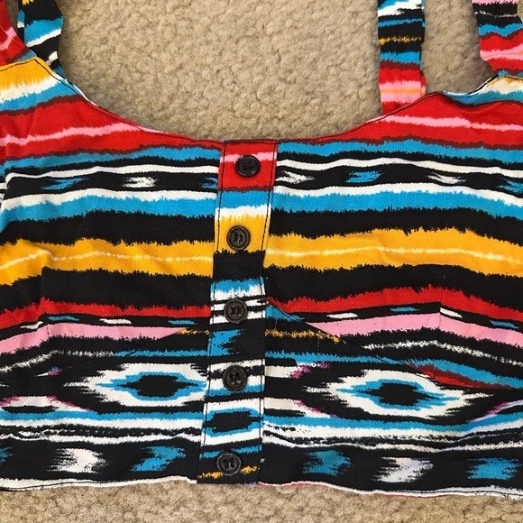 Forever 21 Women’s Bandeau Bohemian Colorful Striped Women's Top Small - Picture 2 of 4